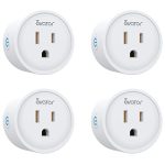 Smart Plugs That Work with Alexa Google Home Siri, Wireless 2.4G WiFi Outlet Controlled by Smart Life Tuya Avatar Controls APP, 10A Mini Socket Enchufe Inteligente with Timer, Circle, 4 Pack