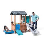 Step2 Woodland Adventure Playhouse & Slide | Kids Wooden Playset with Slide, Brown