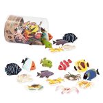 Terra by Battat – 60 Pcs Assorted Mini Sea Animal Toys – Plastic Ocean Animal Figurines – Tropical Fish & Crabs – Marine Animal Set For Kids and Toddlers 3 Years + – Storage Tube