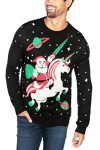 Tipsy Elves Ugly Christmas Sweater for Men from Featuring Santa Unicorn Size X-Large