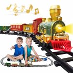 Train Set - Christmas Train Toys, Battery-Powered Locomotive Engine with Sound and Lights, Cargo Cars & 10 Tracks, Toy Train Sets for Boys Age 2 3 4 5 6