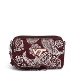 Vera Bradley Women's Cotton Collegiate All in One Crossbody Purse With RFID Protection (Multiple Teams Available), Virginia Tech Maroon/White Bandana, One Size