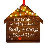 WaaHome Side by Side Or Miles Apart Family is Always Close at Heart Christmas Ornaments Family Ornaments for Christmas Tree Decorations, Family Ornament Gifts for Christmas