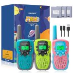 Walkie Talkies for Kids Long Range 2 Miles, Rechargeable Kids Walkie Talkies 3 Pack with Flashlight, Toys Gifts for 3 4 5 6 7 8-10-12 Year Old Boys Girls, Great Christmas Birthday Gifts Ideas Present
