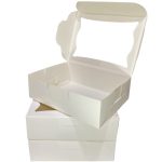 White Paper Bakery Boxes - 25-Pack Pastry Boxes with Window for Cookies, Chocolate Covered Strawberries, Macarons, and Muffins, Dessert Disposable Packaging, 8 x 6 x 2.5 Inches