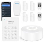 WiFi Alarm System, Smart Home Alarm System Wireless 9 Piece-kit, DIY Alarm System, Door Window Sensor, Motion Sensor, Remote, Keypad, Work with Alexa, for House, Apartment Security by GRSICO 2nd Gen