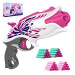 Zecong Girls Toy Gun for Nerf Guns Bullet, Small Blaster Gun Toy Pistol with 20Pcs Soft Foam Darts, 5-Dart in Rotating Barrel and Bolt-Action Priming, Shooting Game for Indoor, Outdoor (Pink)