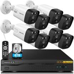 (4K/8.0 Megapixel & 130° Ultra Wide-Angle) 2-Way Audio PoE Outdoor Home Security Camera System, 8 Wired Outdoor Video Surveillance IP Cameras System 4TB