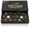 Andy Anand Truffles Delectable Variety of 16 Handmade Artisan Truffles Gift Boxed, Delicious, Succulent & Divine Birthday Valentine, Christmas Holiday Anniversary