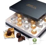 Astor Chocolate Hazelnut Vegan Truffle Box, 18 piece Belgian Chocolate Gift Set, Kosher Pareve Candy, Gourmet Non Dairy Candy, Vegan Chocolate For Her, Him, Family, Friends, Birthday, Christmas, Prime Holiday Delivery Basket