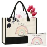 AYGE Teacher Gifts for Women - Teacher Appreciation Gifts - Funny Teacher Gift Ideas - Teacher Birthday Gifts - Cool Gifts for Teachers Women Tote Bag & Makeup Bag for Women Teacher