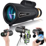 AYRAVIIO 12×60 Monocular Telescope with Smartphone Holder & Upgraded Tripod, High Powered SMC & BAK4 Scope, Christmas Birthday Gifts for Men Dad Him Husband, Outdoors Gadgets for Birdwatching