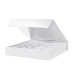 BAKIPACK 16-Piece Plastics Tray Truffle Boxes, Chocolates Boxes Packaging, Truffle Gift Boxes Packaging, Magnetic Closure Lids 6.9x6.9x1.2 Inches (White, 6 Boxes)