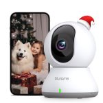 blurams Security Camera, 2K Indoor Camera 360° Pet Camera for Home Security w/Motion Tracking, Phone App, 2-Way Audio, IR Night Vision, Siren, Works with Alexa & Google Assistant(2.4GHz ONLY)