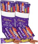 Cadbury Christmas Chocolate Stocking Selection Gift Box, 2 Count Large Stocking Stuffer Filled With Holiday Favorites Milk Chocolate Bars including Milk Chocolate, Twirl, Double Decker, Crunchie, Wispa and Oreo, 12 Bars Total