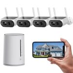 Camcamp 2.5K Solar Home Security Camera System, 4MP Solar Security Camera Wireless Outdoor, Integrated Solar Panel, Spotlight, AI Motion Detection, 2-Way Audio, No Monthly Fee