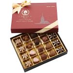 CARIANS Chocolatier Holiday Chocolate Gift Box, Christmas, Assorted Luxury Premium Gourmet Hamper, Dark, Milk, White Chocolates & Truffles, 20 Pc.