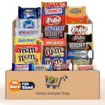 Chocolate Candy Variety Pack Gift Box - 50 Fun Size Candy Bars Assortment - Adult Chocolate Gifts for Women, Birthday, College Care Package