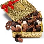 Christmas Chocolate Gift Basket, Gourmet Chocolates Variety Tin Snack Box, Food Arrangement Platter Birthday Present Holiday Corporate Parties Candy Gifts Idea, Prime Delivery Him Her Men Women Family