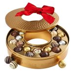 Christmas Gift Basket | Chocolate Wreath Gift Box for Women | Classy, Upscale, Assorted Gourmet Milk and Dark Chocolate Truffles Box Prime Gift Set for Husband, Wife, Him, Her | Bonnie and Pop