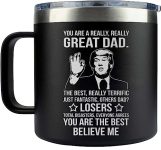 Christmas Gifts for Dad, Men, Husband - Dad Christmas Gifts - Gifts for Father from Daughter, Son, Kids - Birthday Gifts for Dad - Cool Gifts for Dad - Present for Dad Coffee Mug 14oz , Black