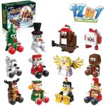Christmas Party Favors 12 in 1 Building Blocks Set Gift, Christmas Toys Mini Cute Bricks 12 Pcs Advent Calendar Goodie Bags Fillers Classroom Prizes Compatible with Lego for Kids Boys or Girls 6-12