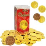 Christmas Premium Belgian Milk Chocolate Gold Coins, Candy Stocking Stuffers, Nut-Free Chocolate Candy, 1Lb Box (Single)