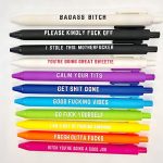 Cityhermit 11Pcs Funny Pens Set for Adults, Swear Word Daily Ballpoint Pen, Premium Novelty Days of The Week Dirty Cuss Word Pens for Each Day Funny Office Gifts for Coworkers