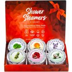 Cleverfy Shower Steamers Aromatherapy - Compact Pack of 6 Variety Shower Bath Bombs with Essential Oils. Self Care Christmas Gifts for Women and Stocking Stuffers for Adults and Teens. Red Set