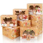 COTOPHER 24Pcs Christmas Cookie Boxes with Window, 8.6 * 5.9 * 2.7in Bakery Boxes for Gift Giving, Kraft Brown Treat Boxes Dessert Boxes for Cupcakes Donuts Chocolate Strawberries Pastries Muffins