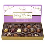 CRAVINGS BY ZOE Happy Birthday Chocolate Truffles Gift Box | 16 Count | Dark, Milk & White Chocolate Candy Variety Pack | Chocolate Gift Basket | Birthday Gifts for Women & Men