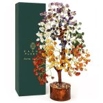 Crystal Tree of Life, 7 Chakra Healing Crystal Trees for Home and Office Desk Decoration, Handcrafted Crystal Décor Feng Shui Money Bonsai Trees for Positive Energy, Good Luck gifts for Women & Men's