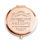 Daricano Gifts for Women, Personalized Christmas Stocking Stuffers Gifts, Unique Friendship Gifts, Engraved Inspirational Compact Mirror with Sentimental Quote for Her Mom Grandma Best Friends Female