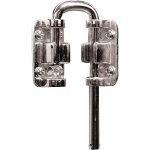 Defender Security U 9846 Patio Sliding Door Loop Lock – Increase Home Security, Install Additional Child-Safe Security, 1-1/8 In. Hardened Steel Bar with Diecast Base, Nickel Plated (Single Pack)