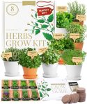 Deluxe Herb Garden Kit – Unique Gardening Gifts for Women - 8 Variety Culinary Herb Garden Kit Indoor & Outdoor – Cooking Gifts for Gardeners, Plant Gifts for Mom Who Has Everything This Christmas