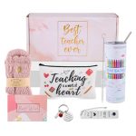 DHQH Best Teacher Christmas Gifts Teacher Appreciation Gifts Set Box,20 oz Insulated Tumbler for Women,Funny Thank You Teachers Day Birthday Thanksgiving Gifts for Teachers