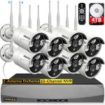 (Dual Antennas for WiFi Enhanced & 60 Days Storage) AI Human Detected 2K 3.0MP Wireless Security Camera System,OOSSXX 10 Channel NVR HD Outdoor Home Surveillance WiFi Cameras Systems