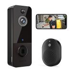 EKEN Video Doorbell Camera Wireless with Chime Ringer, Smart AI Human Detection, 2.4G WiFi, 2-Way Audio, HD Live Image, Night Vision, Cloud Storage, Battery Powered, Indoor/Outdoor Surveillance