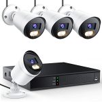 EZFIX H.265+1080p Wired Security Camera System, 8CH 2MP CCTV DVR with 4 x 1920TVL IP66 Weatherproof Home Security Cameras Outdoor/Indoor, 100ft Night Vision, Remote Access, Motion Alerts (No HDD)