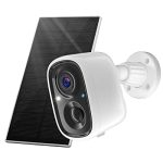 GMK Solar Security Cameras Wireless Outdoor with Solar Panel, 1080P Battery Powered WiFi Cameras Color Night Vision 2-Way Audio AI Motion Detection for Home Security with Cloud/SD IP65 Weatherproof