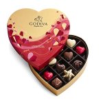 Godiva Chocolatier Chocolate Heart Valentine’s Gift Box - 14 Piece Assorted Milk, White and Dark Chocolate with Gourmet Fillings – Romantic Gift for Chocolate Lovers