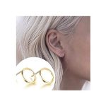 Gold Stud Earrings for Women Minimalist Eariings Simple Stud Earrings for Girls Circle Bar Earrings Christmas Gifts 2023