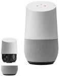 Google Home Speaker - White Slate Bluetooth Speaker with Textured Fabric Base and Power Adapter (Renewed)