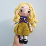 Handmade Crochet Megan Doll Amigurumi M3gan Crochet Doll Yarn Doll Stuffed Toys Plush Toys Woolen Doll Birthday Gift Kids Room Decor Studio Cafe Decor Doll 9'' Horror Gothic Movie Character