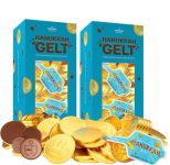 Hanukkah Chocolate Gelt Gold Coins In Mesh Bag, Belgian Milk Chocolate Coins, 2LB, Kosher Certified Gelt (48 Mesh Bags, 4 Coins Per Bag)