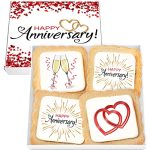 Happy Anniversary Cookies Gift Basket 4 PACK For Men Women Wife Husband Wedding Engagement Boyfriend Girlfriend Spouse | Nut Free | Kosher