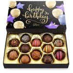 Happy Birthday Chocolates - 12 Assorted Milk & Dark Chocolate Truffles - Gourmet Box - Birthday Gifts for Women & Men, 6 oz