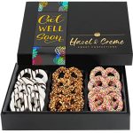 Hazel & Creme Chocolate Covered Pretzels - GET WELL SOON Chocolate Gift Box - Care Package Gift - Gourmet Food Gift