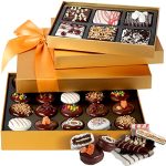 Hazel & Creme Chocolate Tower Holiday Gift Basket - Christmas Chocolate Gift Boxes - Chocolate Covered Cookies & Chocolate Covered Graham Cracker - Cooperate, Thank You, Birthday Gift