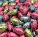 HERSHEY'S Eggs Candy Milk Chocolate Pastel Colors Foil Wrap, Bulk Pack 2 Pounds